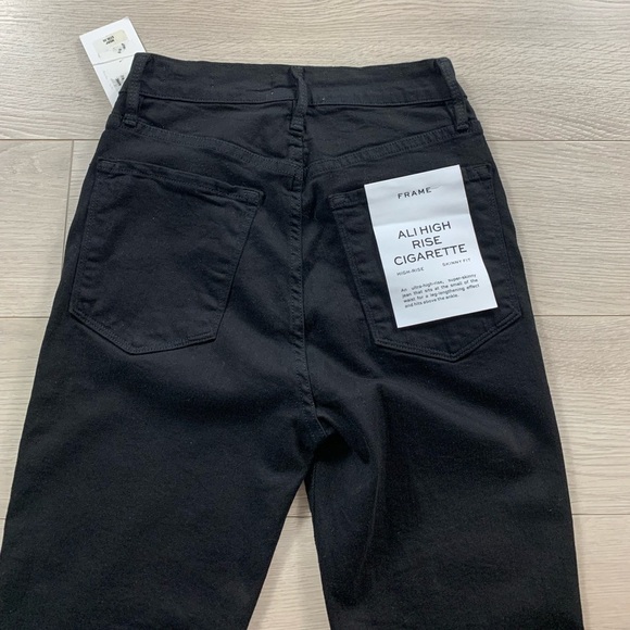 FRAME Ali High Rise Cigarette Stirrup Jeans in Black - Picture 6 of 16